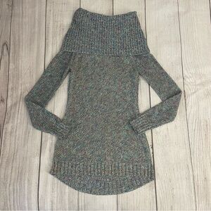 MOSSIMO SUPPLY Co. Women’s Cowl Neck Tunic Sweater Grey Speckled Sz Medium